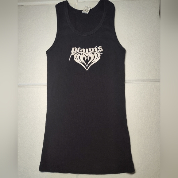 Black Tank Top with White Graphic Size M #360 - Picture 1 of 5